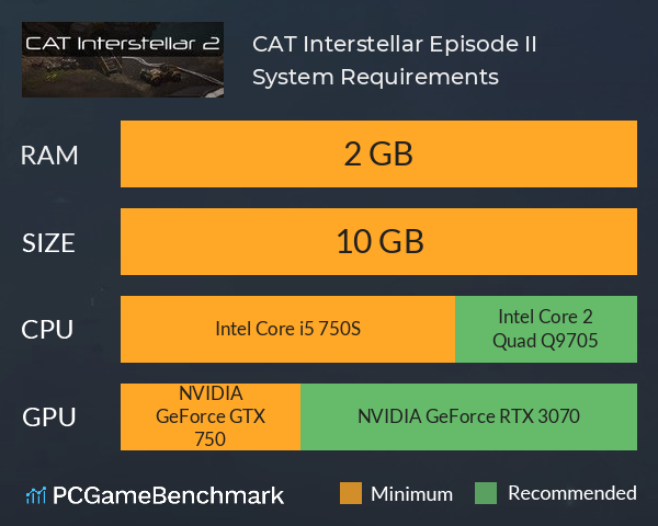 CAT Interstellar: Episode II System Requirements PC Graph - Can I Run CAT Interstellar: Episode II CAT Interstellar: Episode II System Requirements PC Graph - Can I Run CAT Interstellar: Episode II