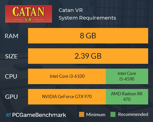 Catan VR System Requirements PC Graph - Can I Run Catan VR Catan VR System Requirements PC Graph - Can I Run Catan VR
