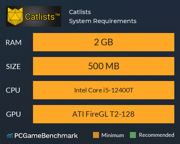 Catlists System Requirements PC Graph - Can I Run Catlists Catlists System Requirements PC Graph - Can I Run Catlists