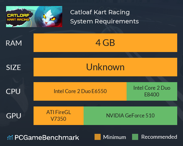 Catloaf Kart Racing System Requirements PC Graph - Can I Run Catloaf Kart Racing Catloaf Kart Racing System Requirements PC Graph - Can I Run Catloaf Kart Racing