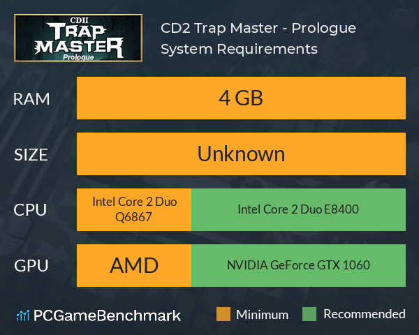 CD2: Trap Master - Prologue System Requirements PC Graph - Can I Run CD2: Trap Master - Prologue
