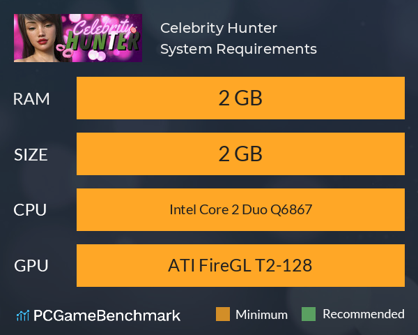 Celebrity Hunter System Requirements PC Graph - Can I Run Celebrity Hunter Celebrity Hunter System Requirements PC Graph - Can I Run Celebrity Hunter