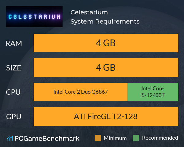 Celestarium System Requirements PC Graph - Can I Run Celestarium Celestarium System Requirements PC Graph - Can I Run Celestarium
