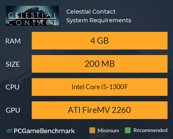 Celestial Contact System Requirements PC Graph - Can I Run Celestial Contact Celestial Contact System Requirements PC Graph - Can I Run Celestial Contact