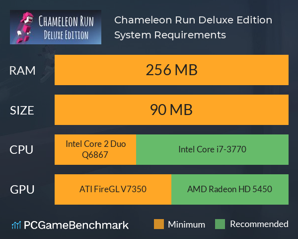 Chameleon Run Deluxe Edition System Requirements PC Graph - Can I Run Chameleon Run Deluxe Edition Chameleon Run Deluxe Edition System Requirements PC Graph - Can I Run Chameleon Run Deluxe Edition