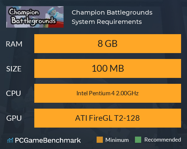 Champion Battlegrounds System Requirements PC Graph - Can I Run Champion Battlegrounds Champion Battlegrounds System Requirements PC Graph - Can I Run Champion Battlegrounds