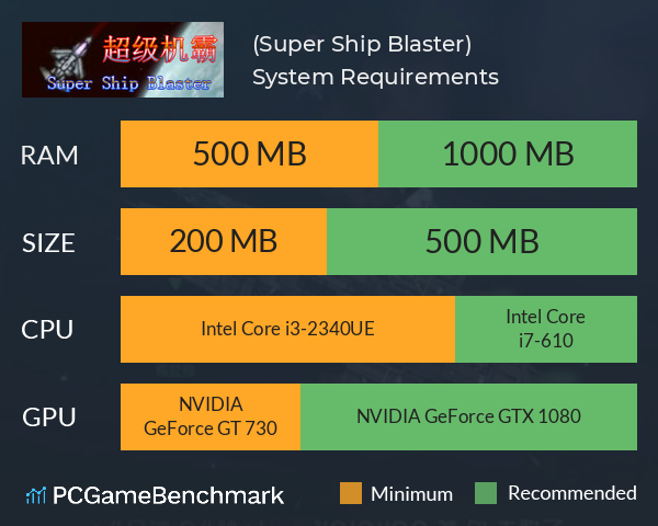 超级机霸(Super Ship Blaster) System Requirements PC Graph - Can I Run 超级机霸(Super Ship Blaster) 超级机霸(Super Ship Blaster) System Requirements PC Graph - Can I Run 超级机霸(Super Ship Blaster)
