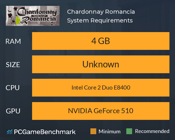 Chardonnay Romancia System Requirements PC Graph - Can I Run Chardonnay Romancia