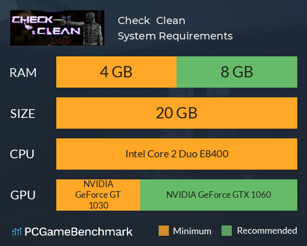 Check & Clean System Requirements PC Graph - Can I Run Check & Clean Check & Clean System Requirements PC Graph - Can I Run Check & Clean