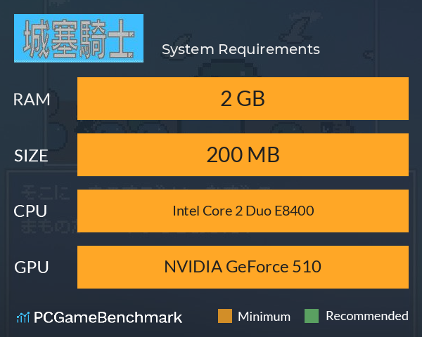 城塞騎士 System Requirements PC Graph - Can I Run 城塞騎士 城塞騎士 System Requirements PC Graph - Can I Run 城塞騎士