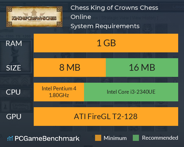 Chess: King of Crowns Chess Online System Requirements - Can I Run It? -  PCGameBenchmark