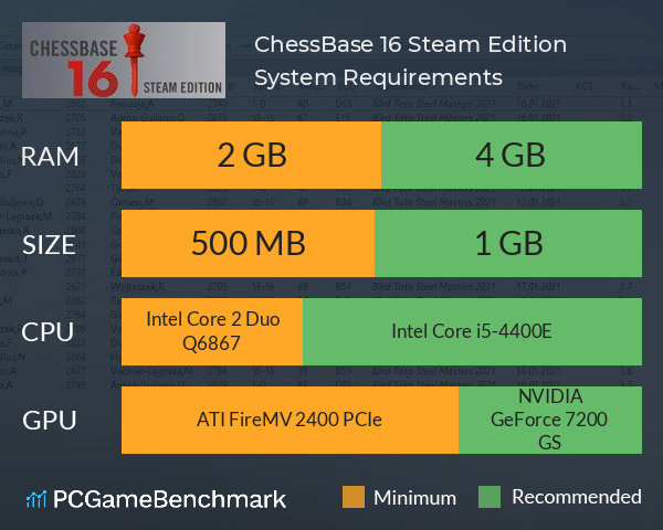 ChessBase 16 Steam Edition System Requirements - Can I Run It