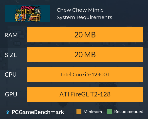 Chew Chew Mimic System Requirements PC Graph - Can I Run Chew Chew Mimic Chew Chew Mimic System Requirements PC Graph - Can I Run Chew Chew Mimic