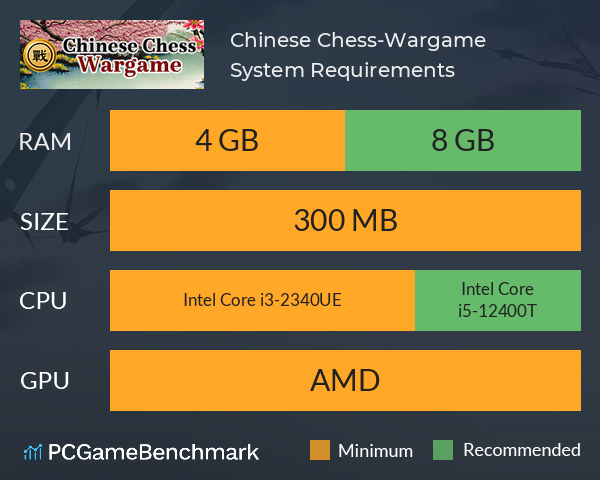 Chinese Chess-Wargame System Requirements PC Graph - Can I Run Chinese Chess-Wargame Chinese Chess-Wargame System Requirements PC Graph - Can I Run Chinese Chess-Wargame
