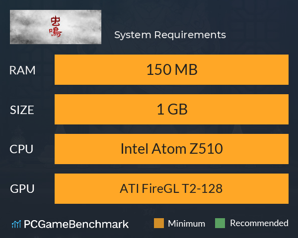 虫鸣 System Requirements PC Graph - Can I Run 虫鸣