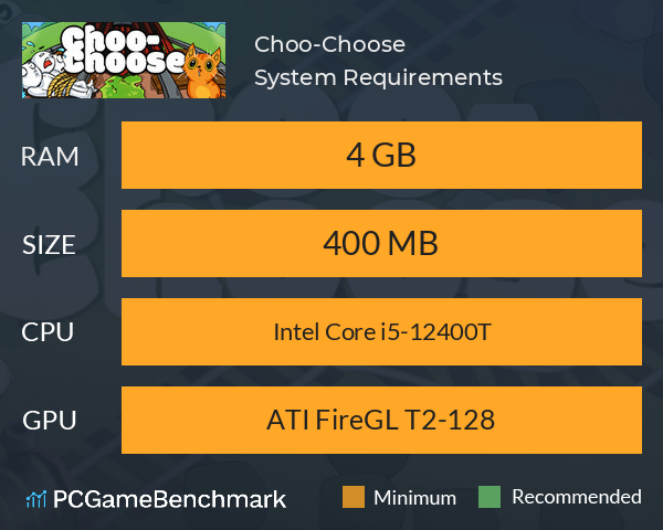 Choo-Choose System Requirements PC Graph - Can I Run Choo-Choose