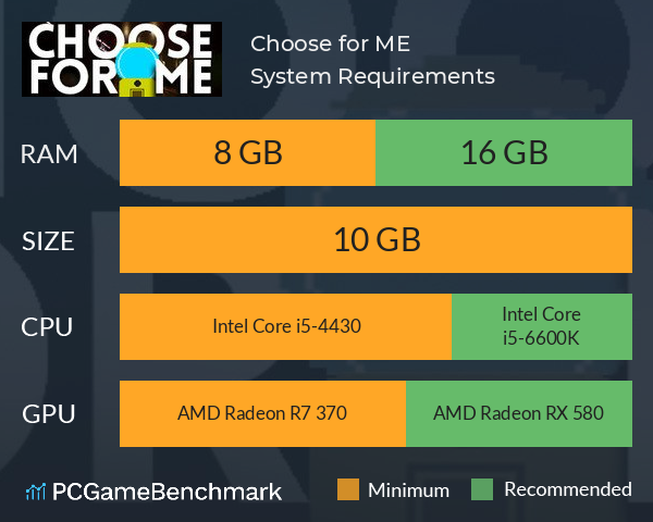 Choose for ME System Requirements PC Graph - Can I Run Choose for ME Choose for ME System Requirements PC Graph - Can I Run Choose for ME