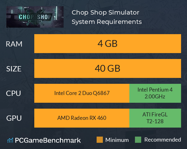 Chop Shop Simulator System Requirements PC Graph - Can I Run Chop Shop Simulator