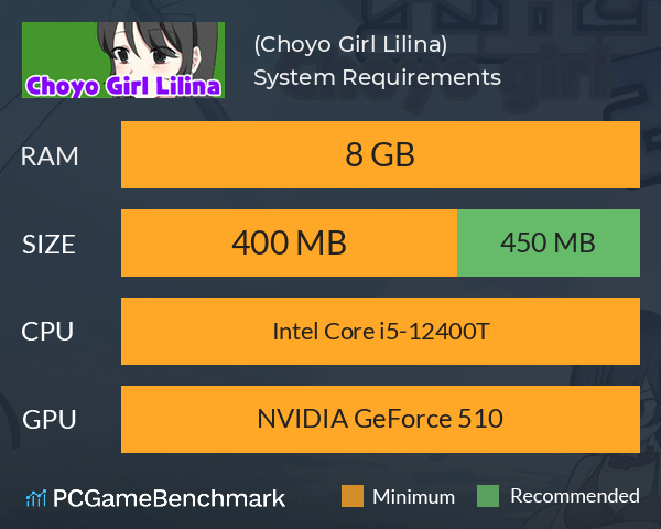 초요소녀 리리나(Choyo Girl Lilina) System Requirements PC Graph - Can I Run 초요소녀 리리나(Choyo Girl Lilina) 초요소녀 리리나(Choyo Girl Lilina) System Requirements PC Graph - Can I Run 초요소녀 리리나(Choyo Girl Lilina)