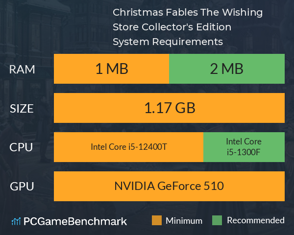Christmas Fables: The Wishing Store Collector's Edition System Requirements PC Graph - Can I Run Christmas Fables: The Wishing Store Collector's Edition Christmas Fables: The Wishing Store Collector's Edition System Requirements PC Graph - Can I Run Christmas Fables: The Wishing Store Collector's Edition