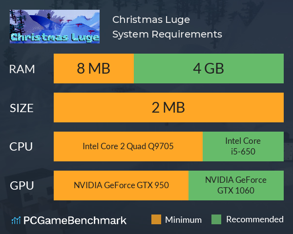 Christmas Luge System Requirements PC Graph - Can I Run Christmas Luge Christmas Luge System Requirements PC Graph - Can I Run Christmas Luge