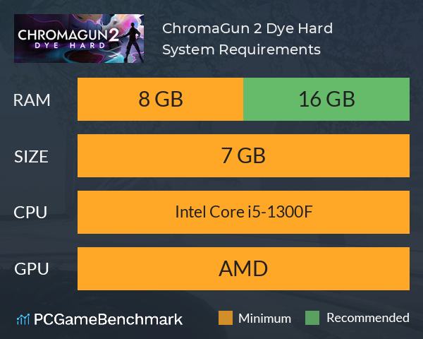 ChromaGun 2: Dye Hard System Requirements PC Graph - Can I Run ChromaGun 2: Dye Hard ChromaGun 2: Dye Hard System Requirements PC Graph - Can I Run ChromaGun 2: Dye Hard