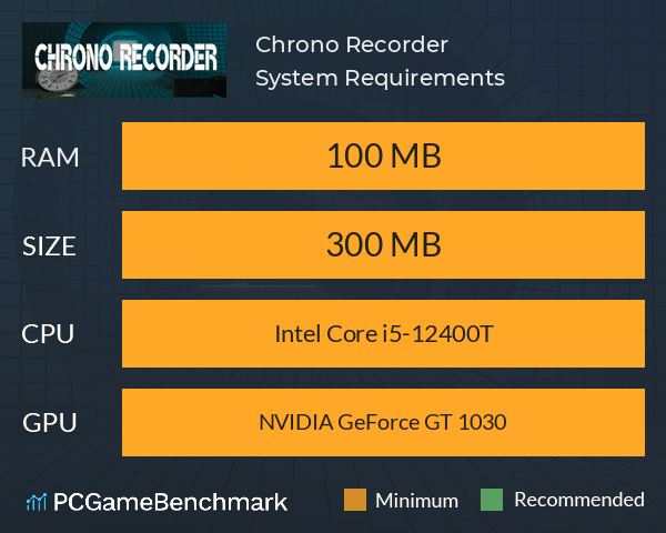 Chrono Recorder System Requirements PC Graph - Can I Run Chrono Recorder