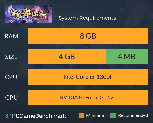 穿越那仙界 System Requirements PC Graph - Can I Run 穿越那仙界 穿越那仙界 System Requirements PC Graph - Can I Run 穿越那仙界