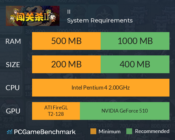 闯关杀II System Requirements PC Graph - Can I Run 闯关杀II 闯关杀II System Requirements PC Graph - Can I Run 闯关杀II