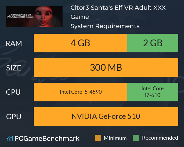 Citor3 Santa's Elf VR Adult XXX Game System Requirements PC Graph - Can I Run Citor3 Santa's Elf VR Adult XXX Game Citor3 Santa's Elf VR Adult XXX Game System Requirements PC Graph - Can I Run Citor3 Santa's Elf VR Adult XXX Game