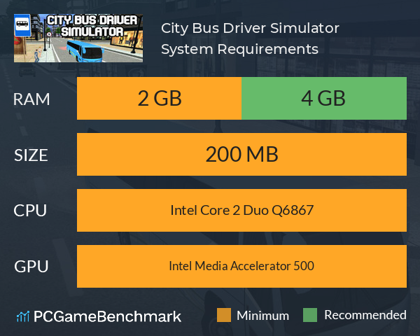 City Bus Driver Simulator System Requirements PC Graph - Can I Run City Bus Driver Simulator