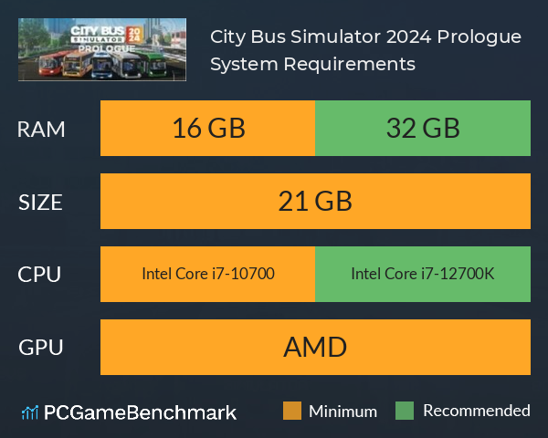 City Bus Simulator 2024 Prologue System Requirements PC Graph - Can I Run City Bus Simulator 2024 Prologue City Bus Simulator 2024 Prologue System Requirements PC Graph - Can I Run City Bus Simulator 2024 Prologue