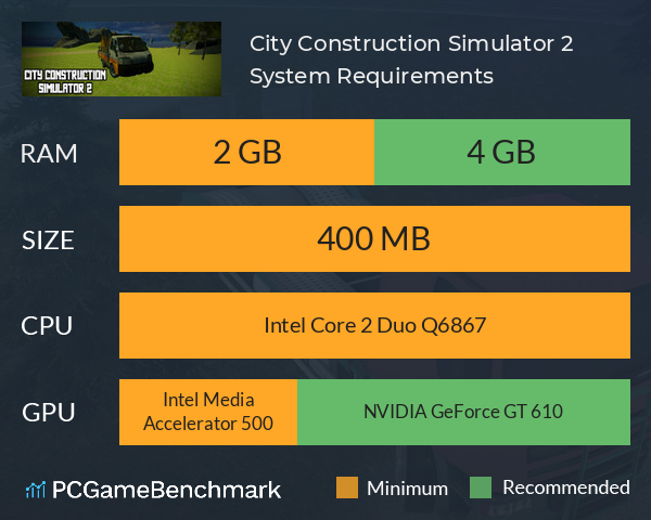 City Construction Simulator 2 System Requirements PC Graph - Can I Run City Construction Simulator 2 City Construction Simulator 2 System Requirements PC Graph - Can I Run City Construction Simulator 2