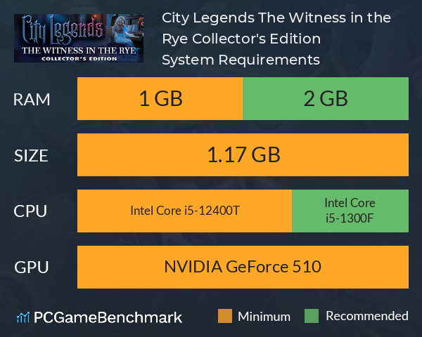 City Legends: The Witness in the Rye Collector's Edition System Requirements PC Graph - Can I Run City Legends: The Witness in the Rye Collector's Edition City Legends: The Witness in the Rye Collector's Edition System Requirements PC Graph - Can I Run City Legends: The Witness in the Rye Collector's Edition