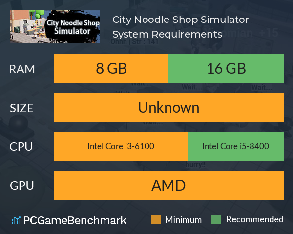 City Noodle Shop Simulator System Requirements PC Graph - Can I Run City Noodle Shop Simulator City Noodle Shop Simulator System Requirements PC Graph - Can I Run City Noodle Shop Simulator