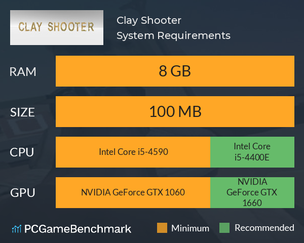 Clay Shooter System Requirements PC Graph - Can I Run Clay Shooter Clay Shooter System Requirements PC Graph - Can I Run Clay Shooter