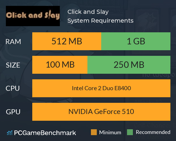 Click and Slay System Requirements PC Graph - Can I Run Click and Slay Click and Slay System Requirements PC Graph - Can I Run Click and Slay