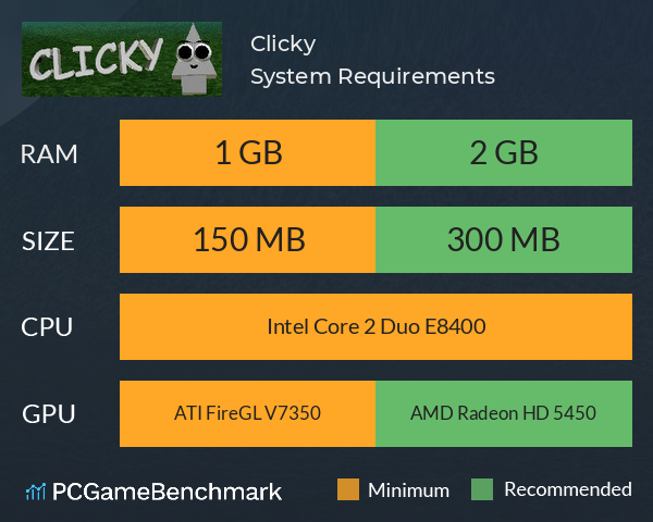 Clicky System Requirements PC Graph - Can I Run Clicky Clicky System Requirements PC Graph - Can I Run Clicky