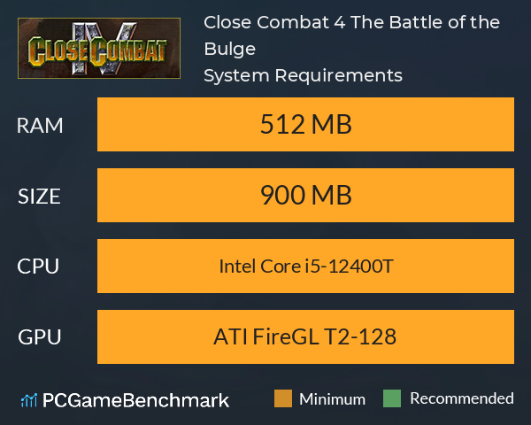 Close Combat 4: The Battle of the Bulge System Requirements PC Graph - Can I Run Close Combat 4: The Battle of the Bulge
