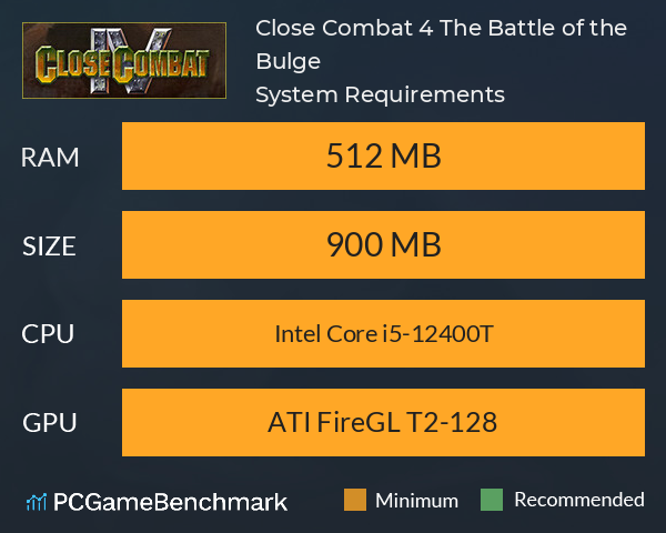 Close Combat 4: The Battle of the Bulge System Requirements PC Graph - Can I Run Close Combat 4: The Battle of the Bulge Close Combat 4: The Battle of the Bulge System Requirements PC Graph - Can I Run Close Combat 4: The Battle of the Bulge