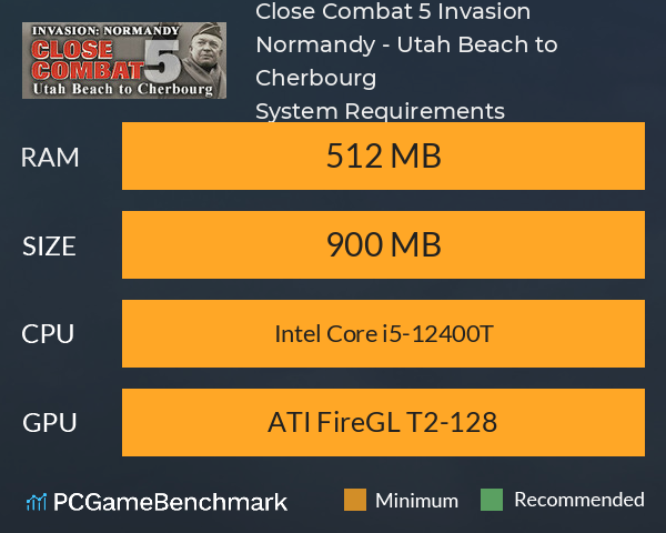 Close Combat 5: Invasion: Normandy - Utah Beach to Cherbourg System Requirements PC Graph - Can I Run Close Combat 5: Invasion: Normandy - Utah Beach to Cherbourg Close Combat 5: Invasion: Normandy - Utah Beach to Cherbourg System Requirements PC Graph - Can I Run Close Combat 5: Invasion: Normandy - Utah Beach to Cherbourg