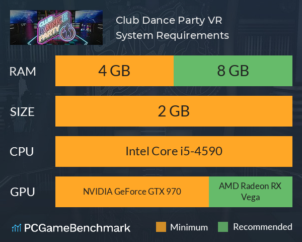 Club Dance Party VR System Requirements PC Graph - Can I Run Club Dance Party VR