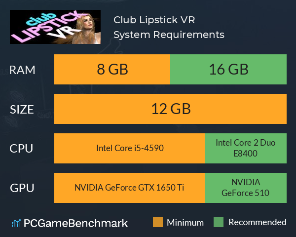 Club Lipstick VR System Requirements PC Graph - Can I Run Club Lipstick VR Club Lipstick VR System Requirements PC Graph - Can I Run Club Lipstick VR