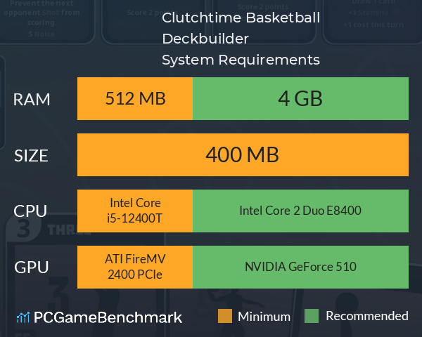 Clutchtime™: Basketball Deckbuilder System Requirements PC Graph - Can I Run Clutchtime™: Basketball Deckbuilder Clutchtime™: Basketball Deckbuilder System Requirements PC Graph - Can I Run Clutchtime™: Basketball Deckbuilder
