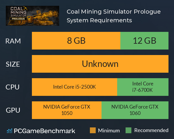 Coal Mining Simulator: Prologue System Requirements PC Graph - Can I Run Coal Mining Simulator: Prologue