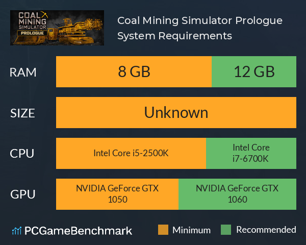 Coal Mining Simulator: Prologue System Requirements PC Graph - Can I Run Coal Mining Simulator: Prologue Coal Mining Simulator: Prologue System Requirements PC Graph - Can I Run Coal Mining Simulator: Prologue