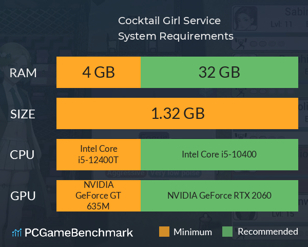 Cocktail Girl Service System Requirements PC Graph - Can I Run Cocktail Girl Service Cocktail Girl Service System Requirements PC Graph - Can I Run Cocktail Girl Service