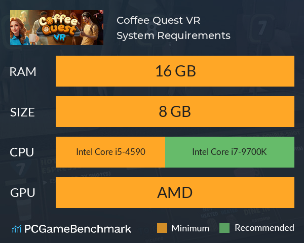 Coffee Quest VR System Requirements PC Graph - Can I Run Coffee Quest VR Coffee Quest VR System Requirements PC Graph - Can I Run Coffee Quest VR
