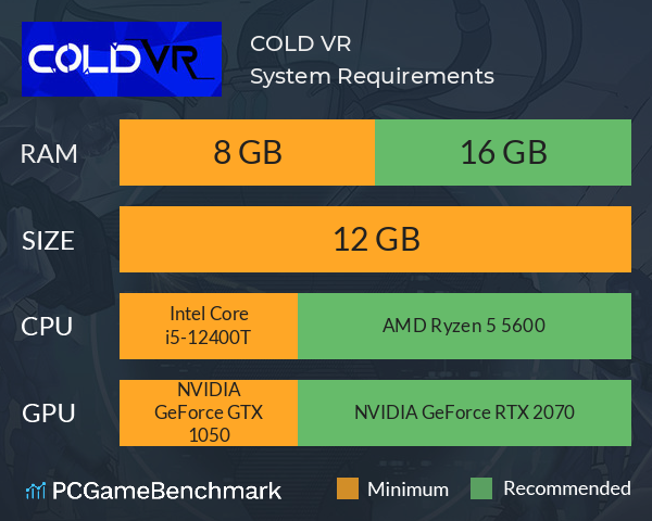 COLD VR System Requirements PC Graph - Can I Run COLD VR