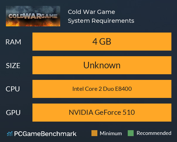 Cold War Game System Requirements PC Graph - Can I Run Cold War Game